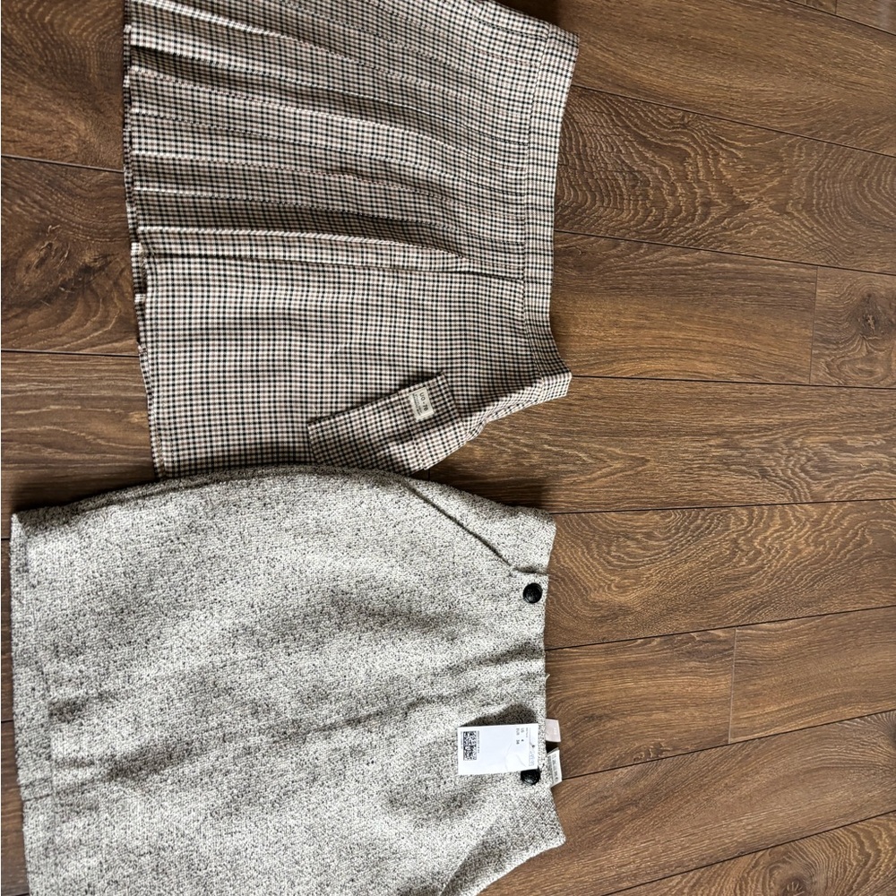 Neutral Gray Tweed Mini Skirt - Women's